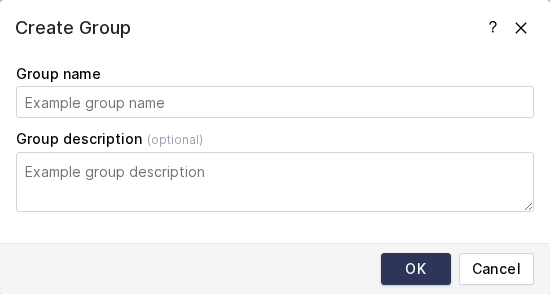 create group dialog