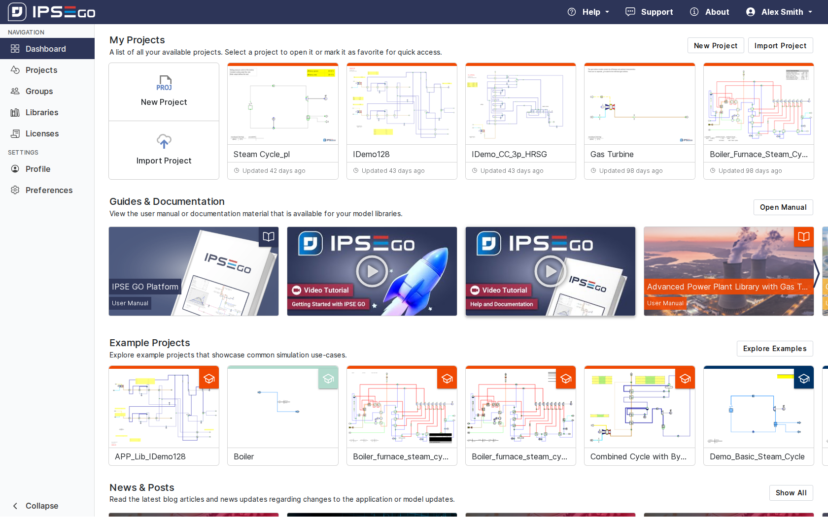 dashboard page