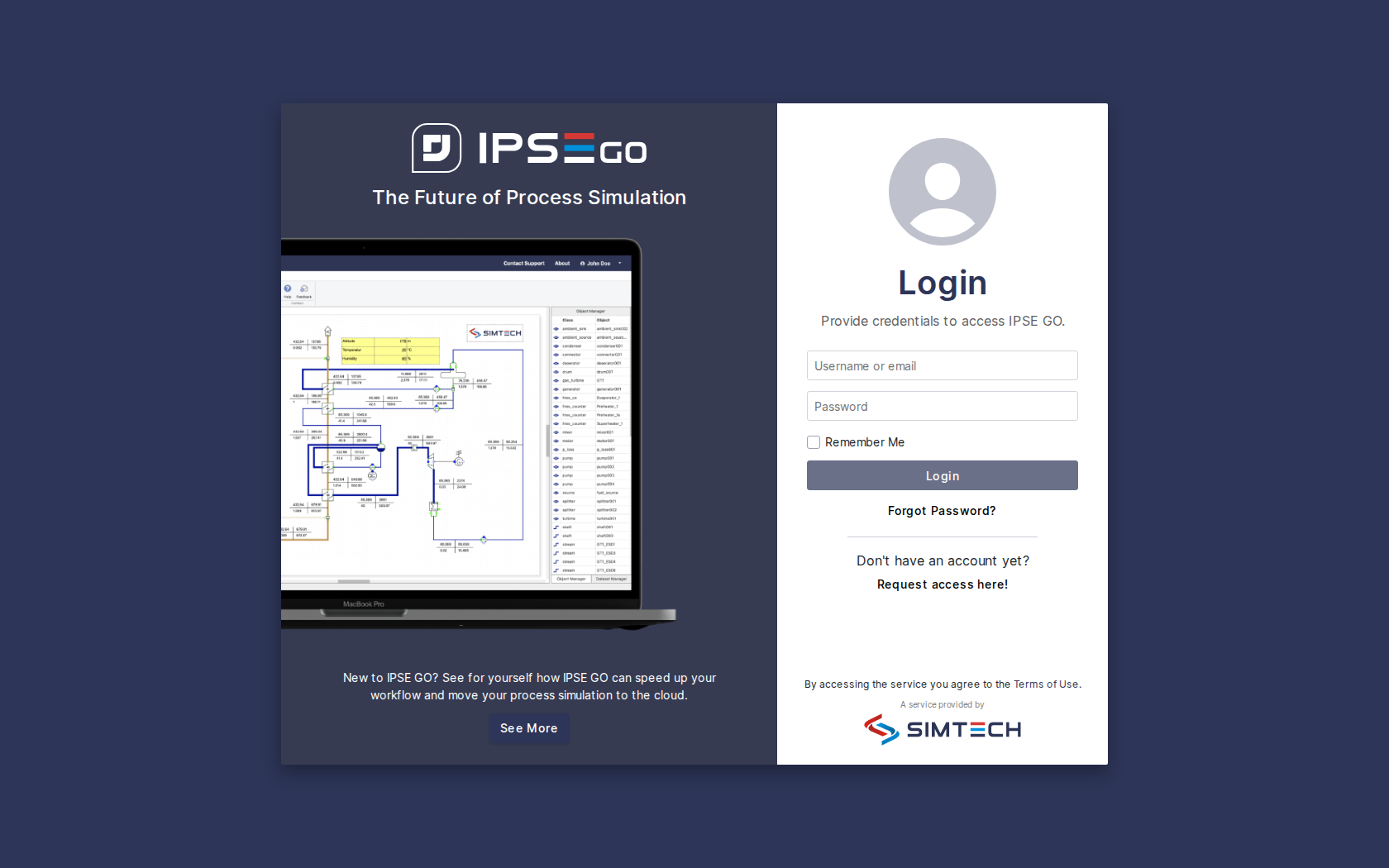 login page